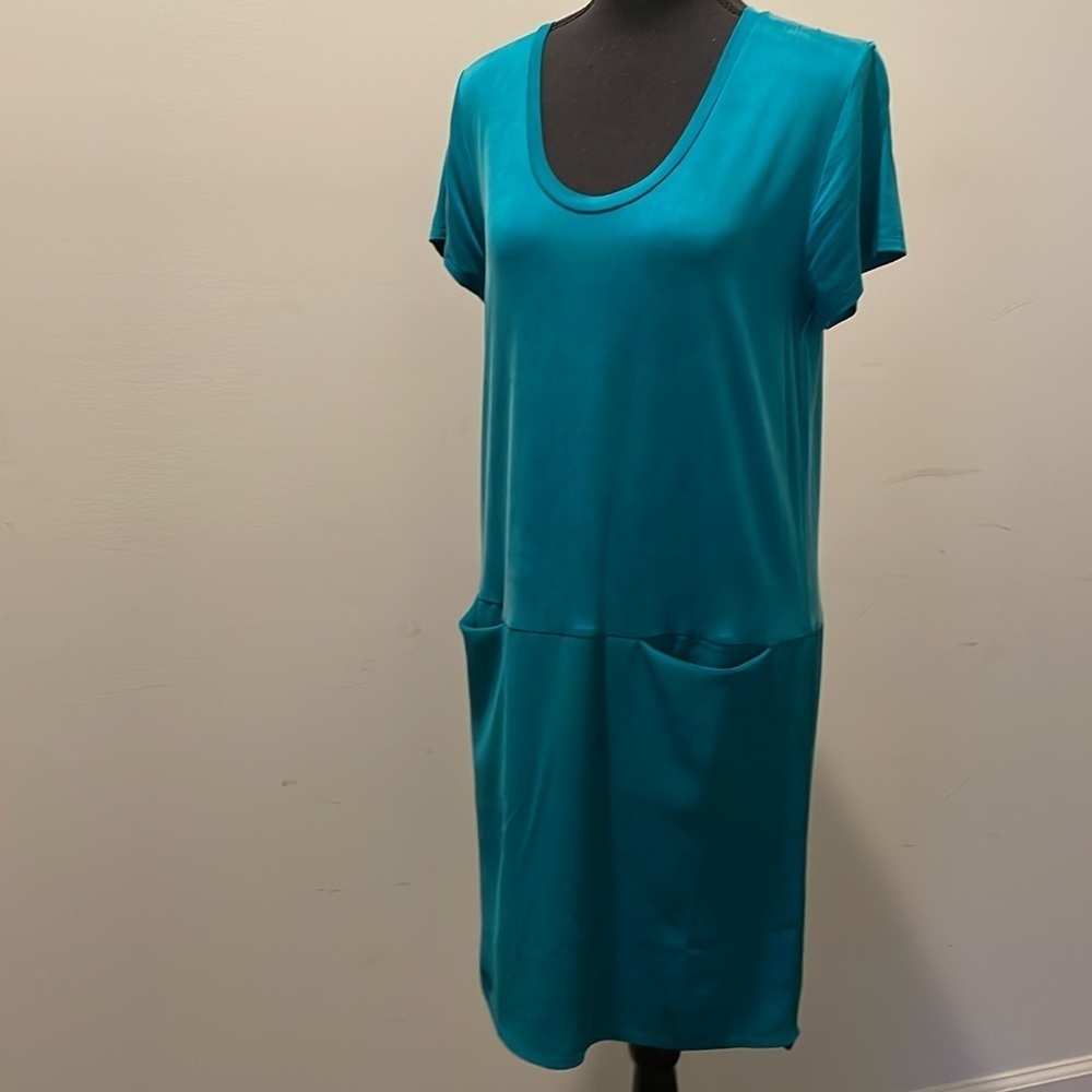 Dolan at Anthropologie Shift Dress Size S Green Blue Effortless Transitional
